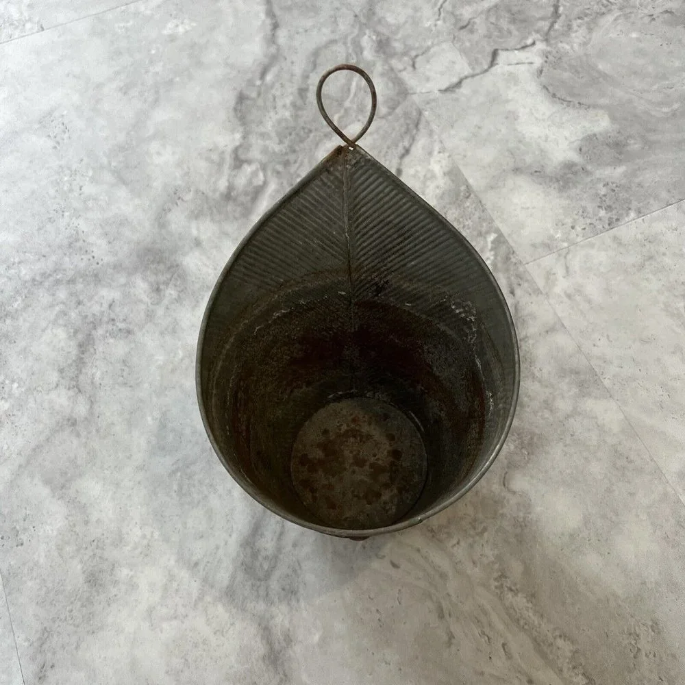 Galvanized Metal Flower Pot Handled Bucket‎ Hanger FLOWERS & GARDEN